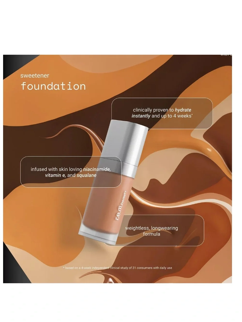 NIB Sweetener Liquid Foundation that’s moisturizing by r.e.m. beauty in Fair 5W.